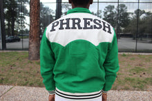 Load image into Gallery viewer, Money Green Byron Collar Varsity Jacket