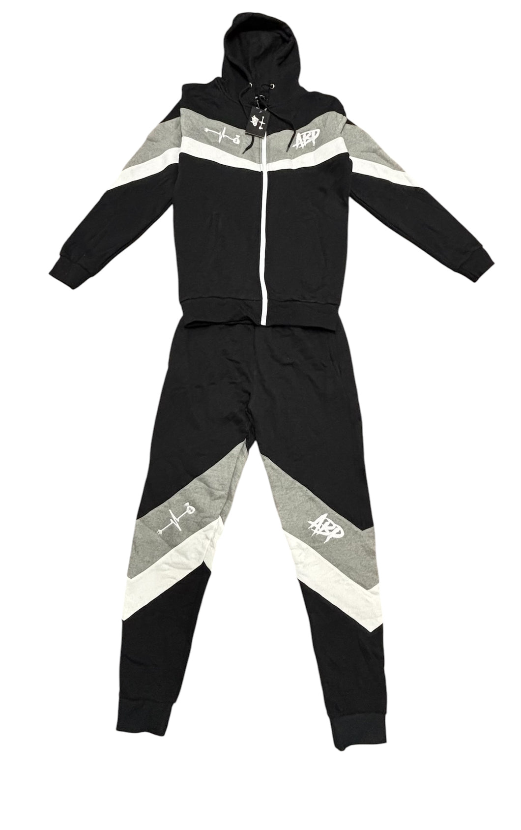 “Phresh Again” Sweat Suit (Black x Light Gray)