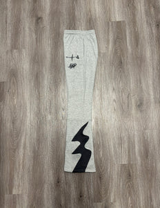 A.B.P. Lightning Bolt Stacked Sweats (Gray)