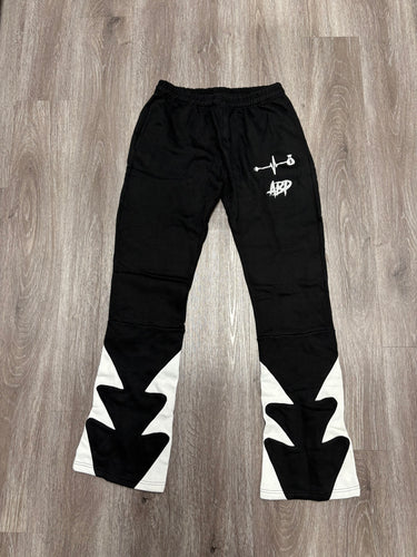 A.B.P. Lightning Bolt Stacked Sweats (Black)