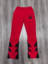 Cargar imagen en el visor de la galería, A.B.P. Lightning Bolt Stacked Sweats (Red)