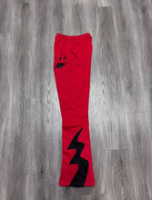 Cargar imagen en el visor de la galería, A.B.P. Lightning Bolt Stacked Sweats (Red)