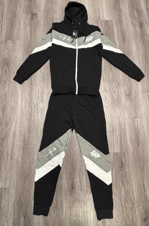 “Phresh Again” Sweat Suit (Black x Light Gray)